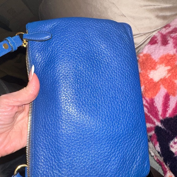 Prada Cornflower Blue Vitello Phoenix Bandoliera Leather Crossbody beautiful con - Picture 6 of 7